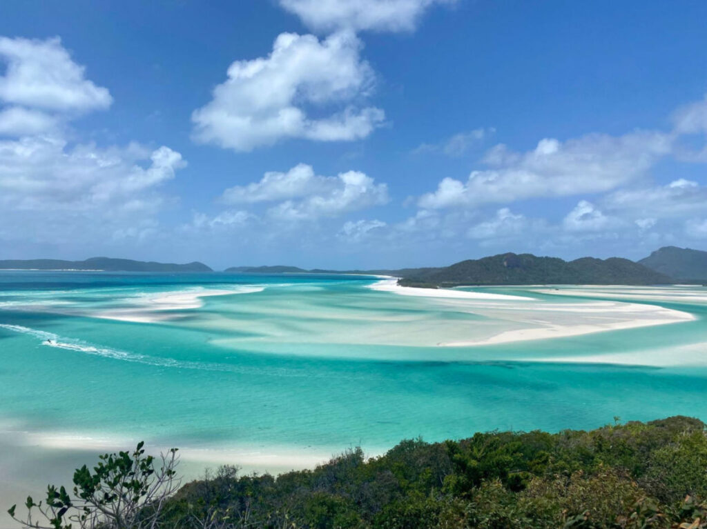A stunning view of Whitehaven Beach on Whitsunday Island