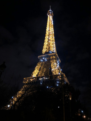 Glittering Eiffel Tower at night