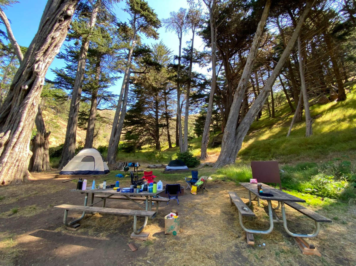 View of Site #4 at Kirby Cove Campground