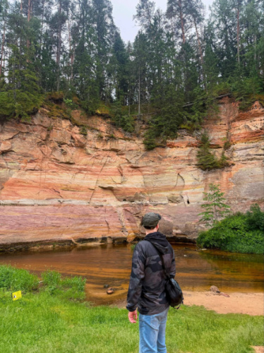 The author Thom Brown, enjoying the views of the  Taevaskoda Sandstone Outcrops