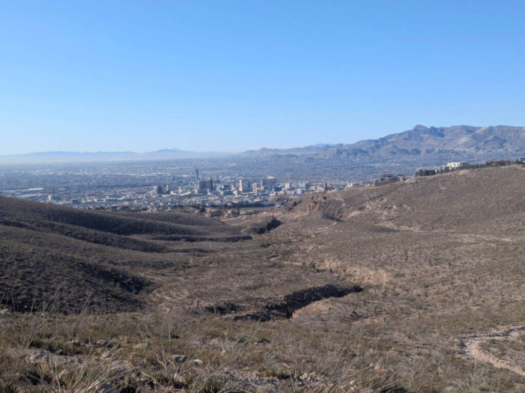 Views of Downtown El Paso seen from the Thousand Steps Trail