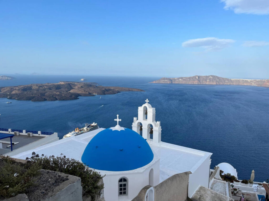View of The Three Bells of Fira lookout point