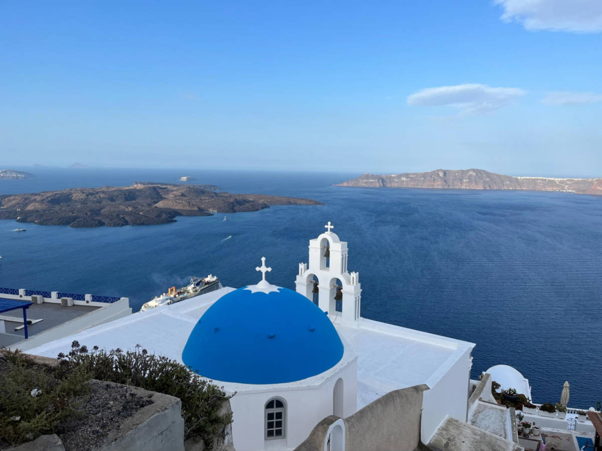 View of The Three Bells of Fira lookout point
