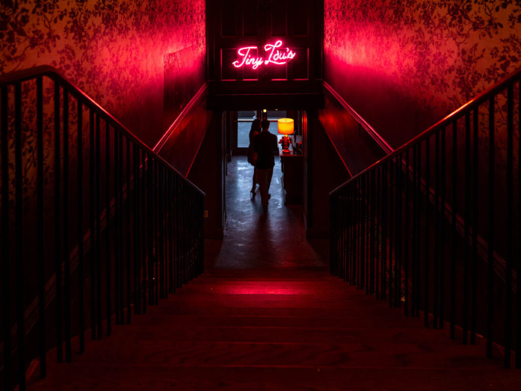 View of the entryway to Tiny Lou’s