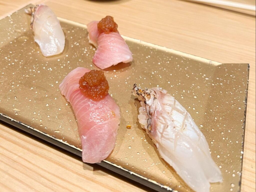 Sushi omakase meal served at Tokyo Sushi Ten