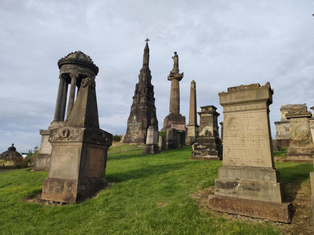View of the tombstones in the necropolis