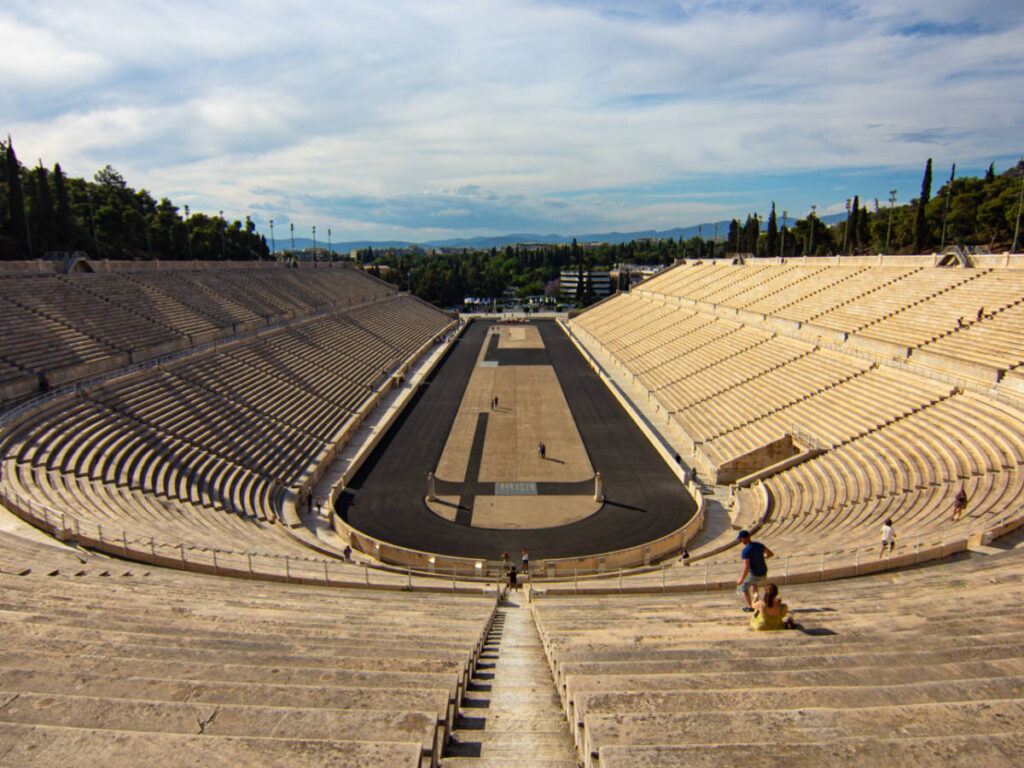 Overlooking view of the seats of Panathenaic Stadium