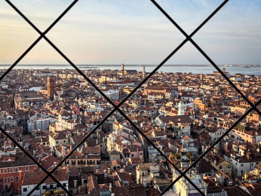 Overlooking view of the city from the top of St. Mark’s Campanile