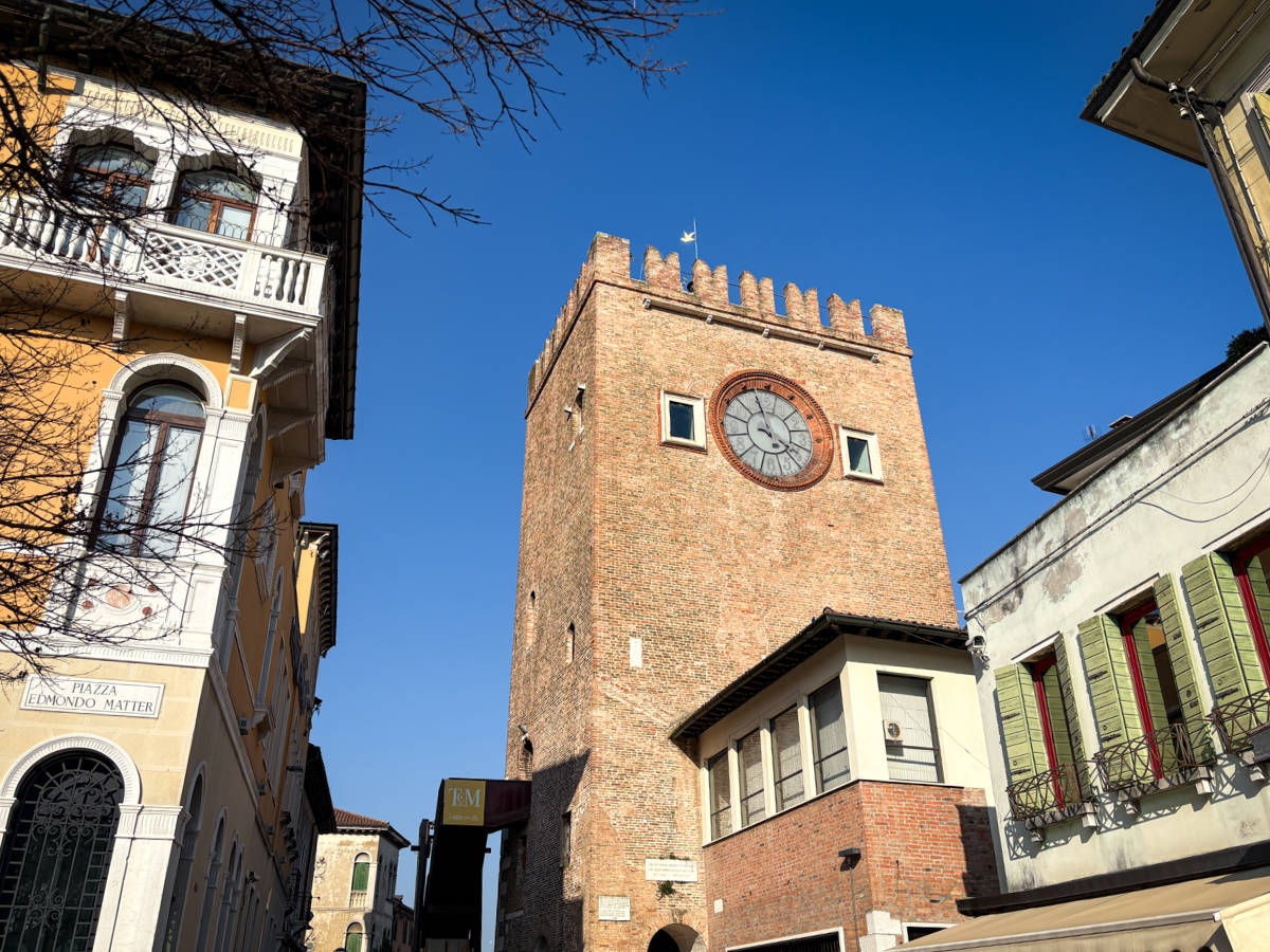 Clear blue sky over the Torre dell'Orologio