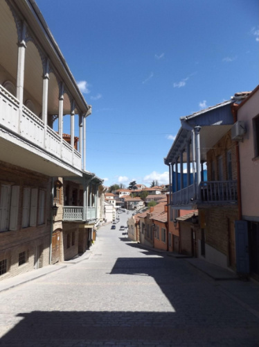 View of a narrow street in Sighnaghi
