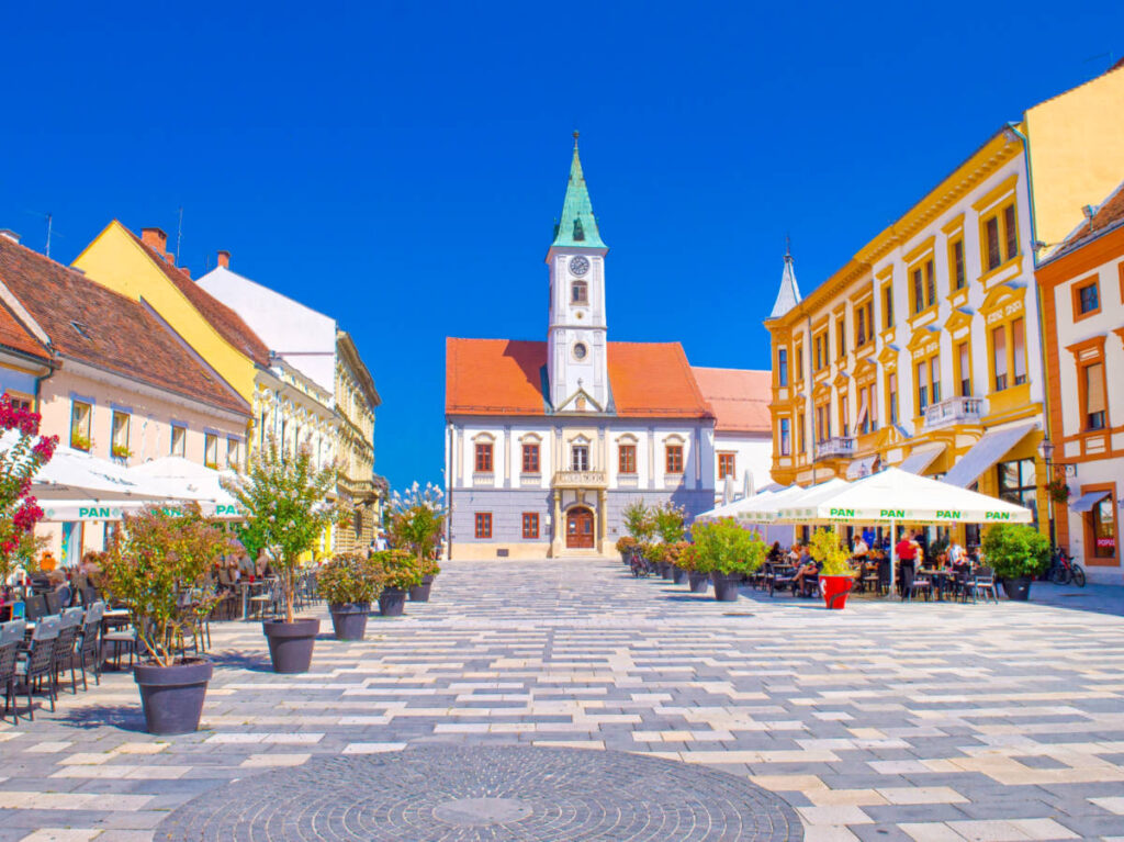 View of the King Tomislav Square in Varazdin
