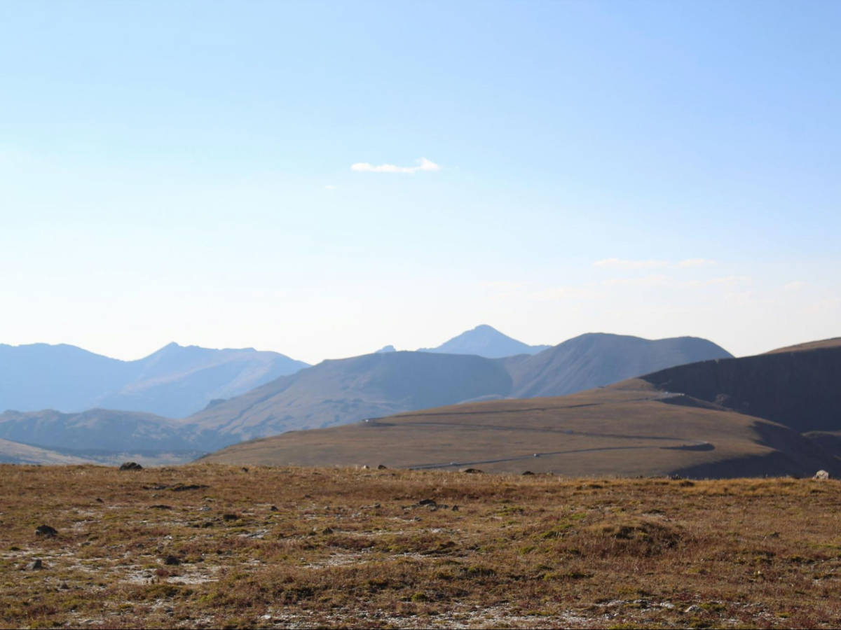 Panoramic view of the landscapes in Trail Ridge Road