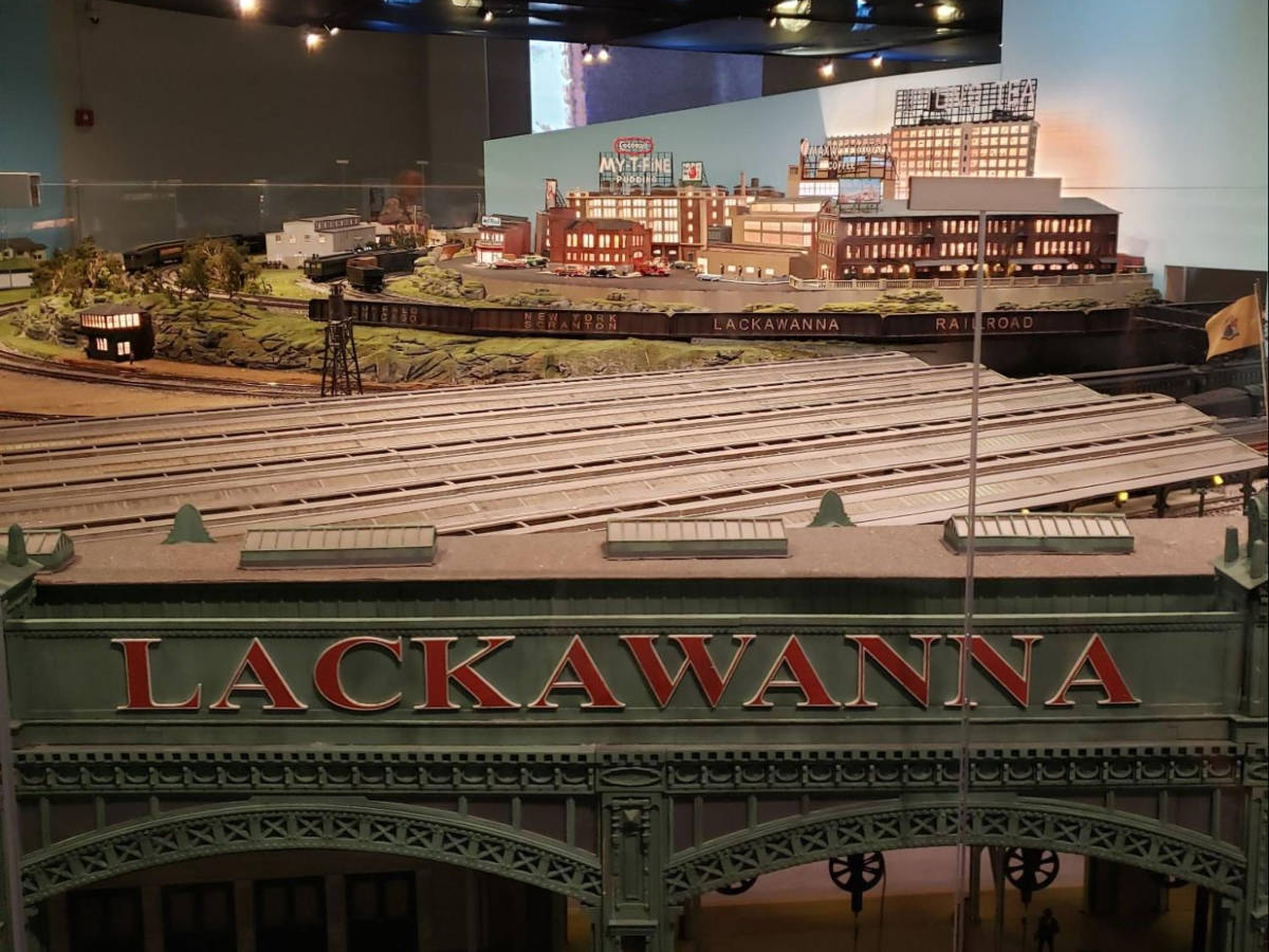 View of the train display in Liberty Science Center