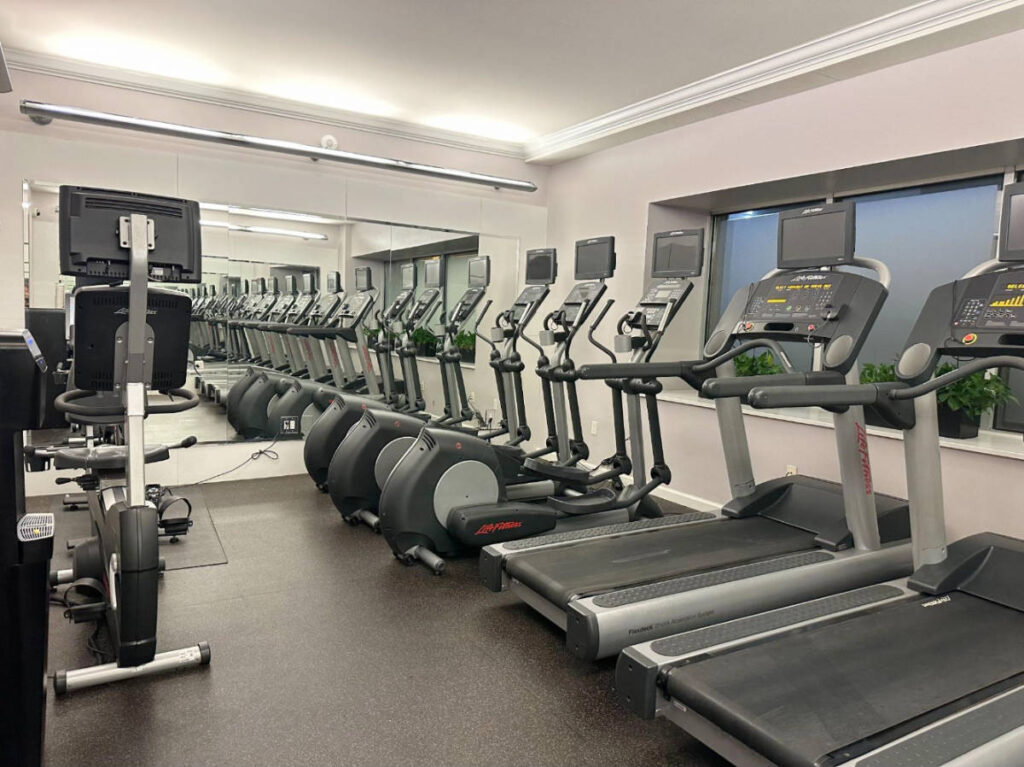 View of treadmills and stationary bike at the L7 Chicago by Lotte