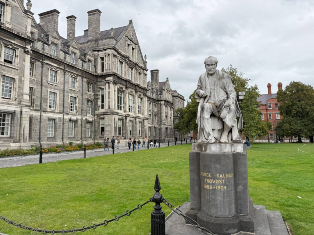 View at the field of Trinity College campus