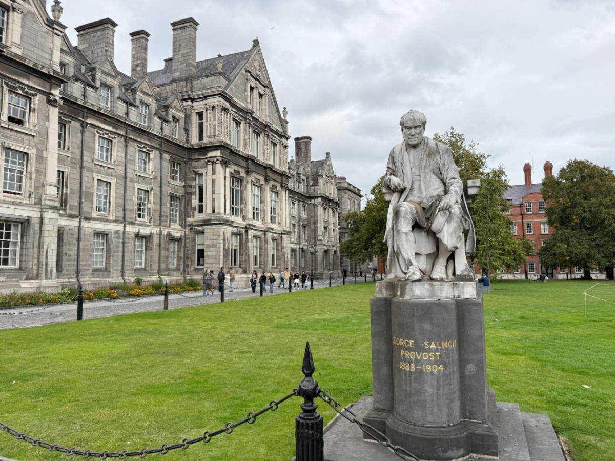 View at the field of Trinity College campus