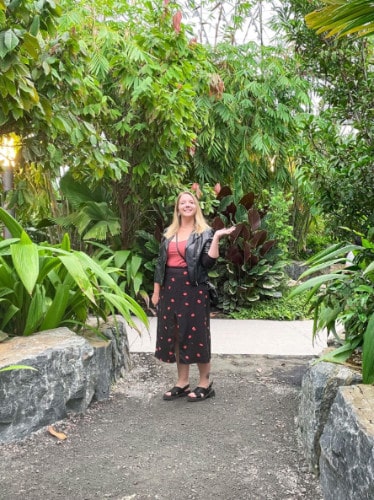 The author, Taylor Herperger posing for a photo in the Tropical Biome