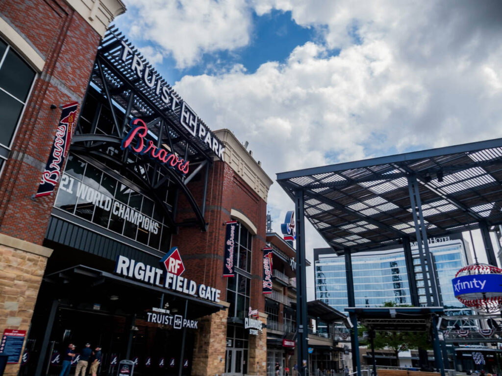 Exterior and and entrance view at the Right Field Gate of Truist Park