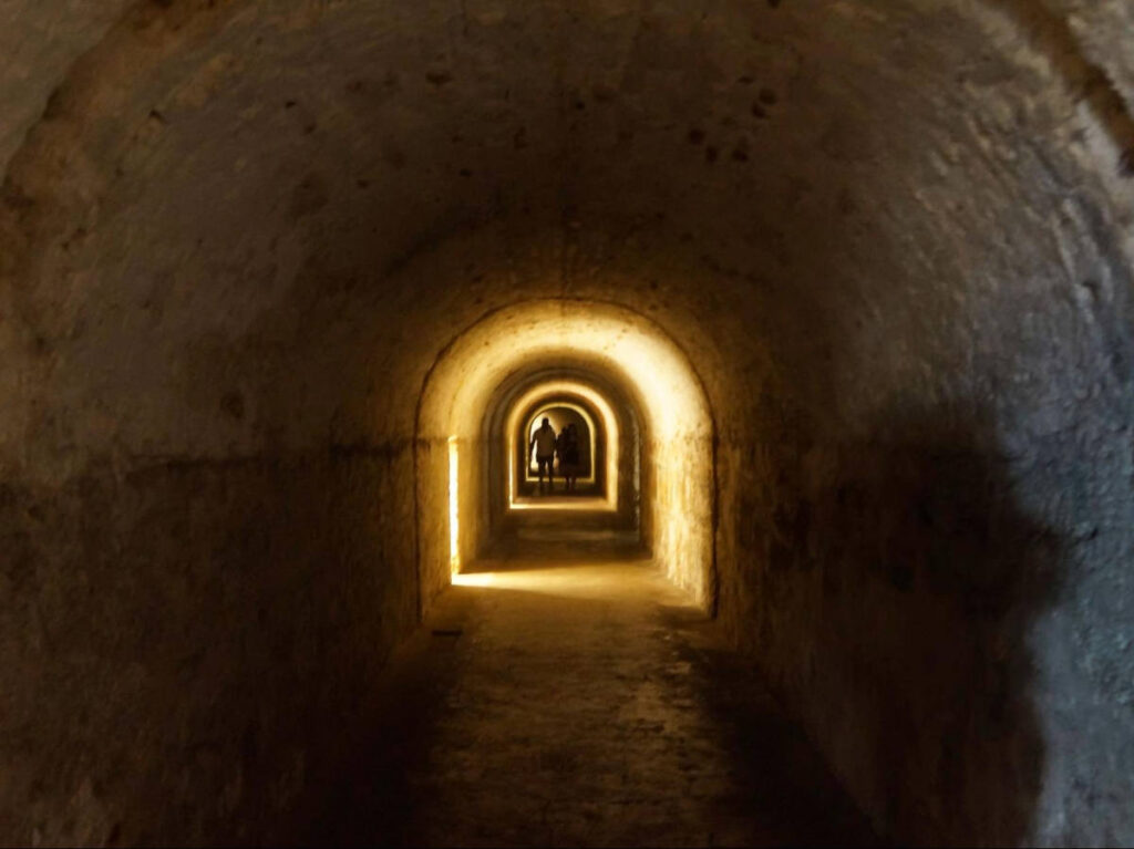 View inside the tunnel of the San Cristobal
