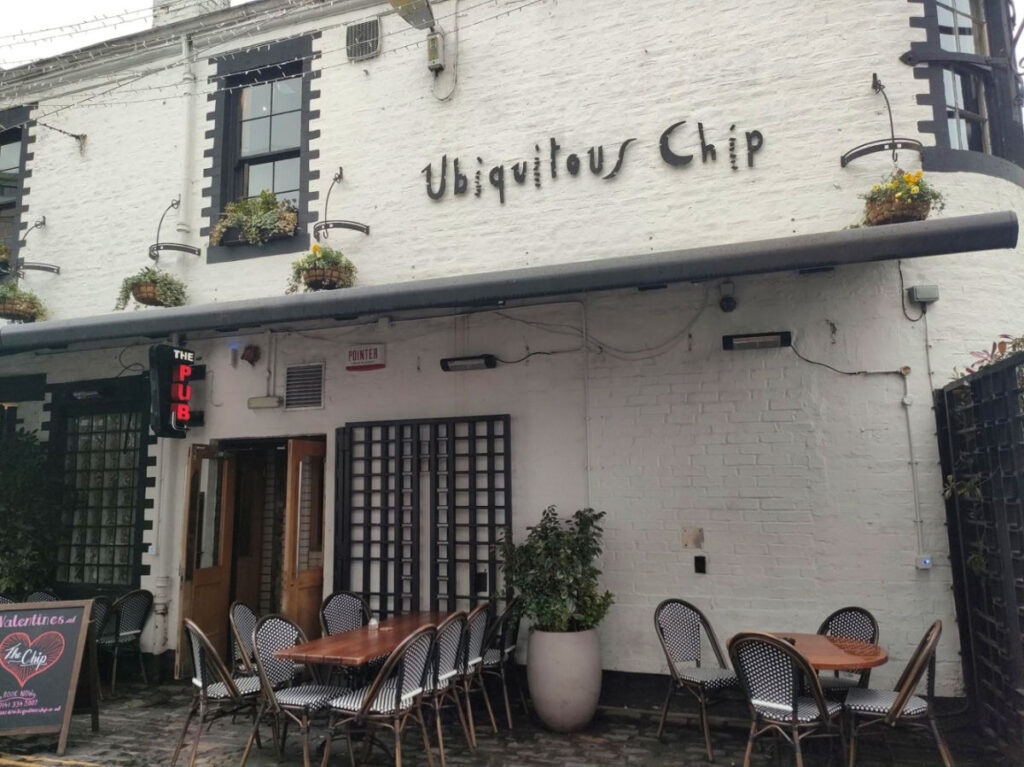 Outside view of Ubiquitous Chip on Ashton Lane