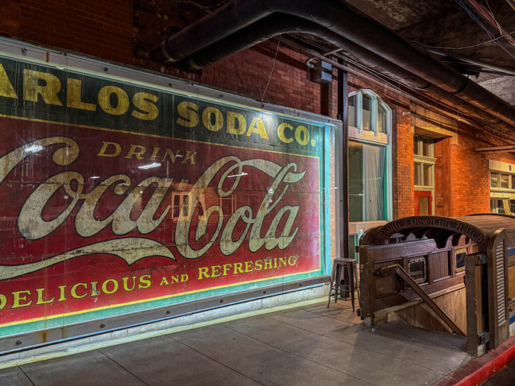 Old Coca Cola sign on display at Underground Atlanta