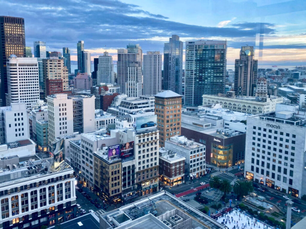 Overlooking view of the Union Square from the Starlite Lounge