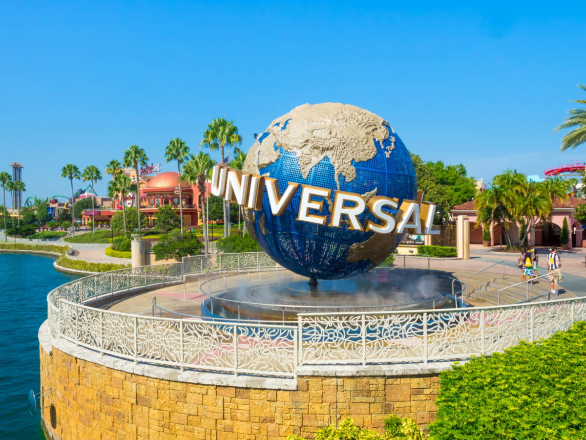 A view of the famous Universal Globe at Universal Studios Florida theme park