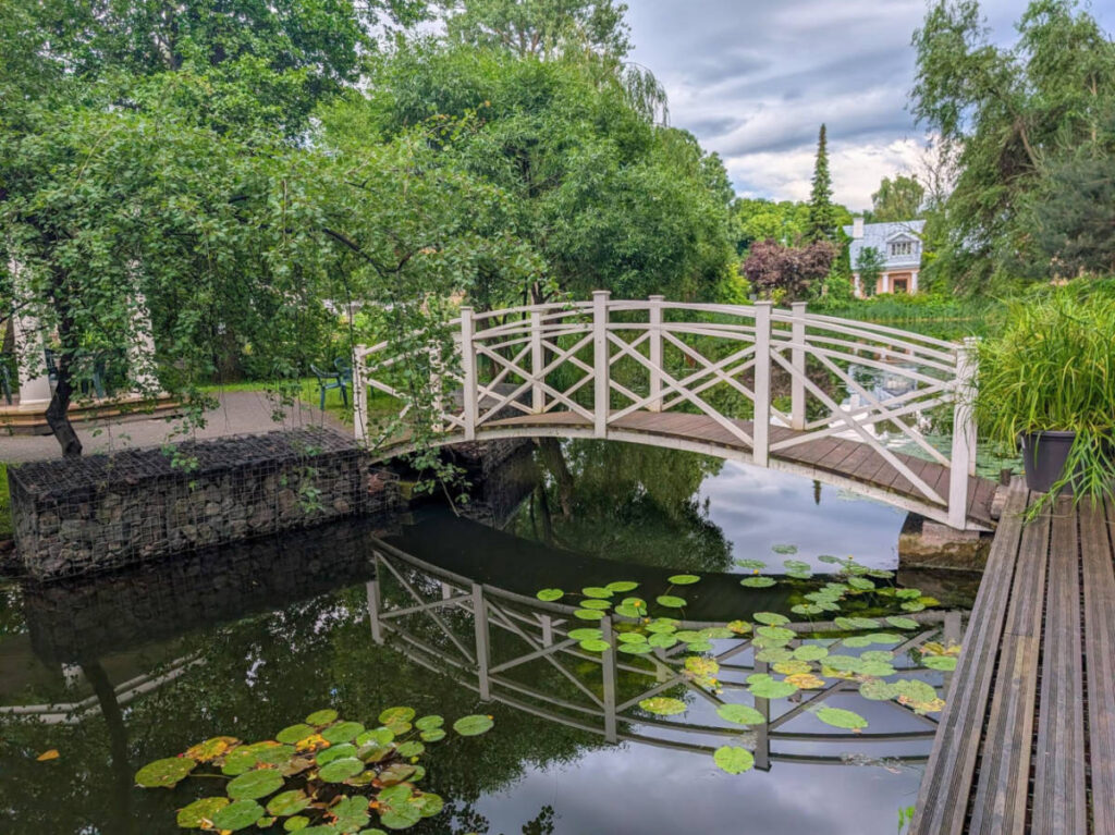 A small bridge over a river at the University of Tartu Botanical Garden