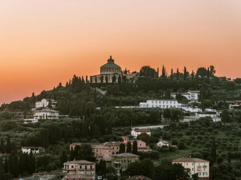 The Valdonega on top of the hill at sunset