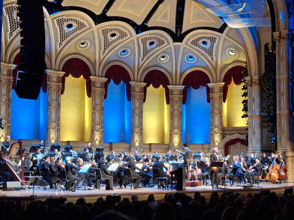 View of Steven Page and the Vancouver Symphony Orchestra at The Orpheum