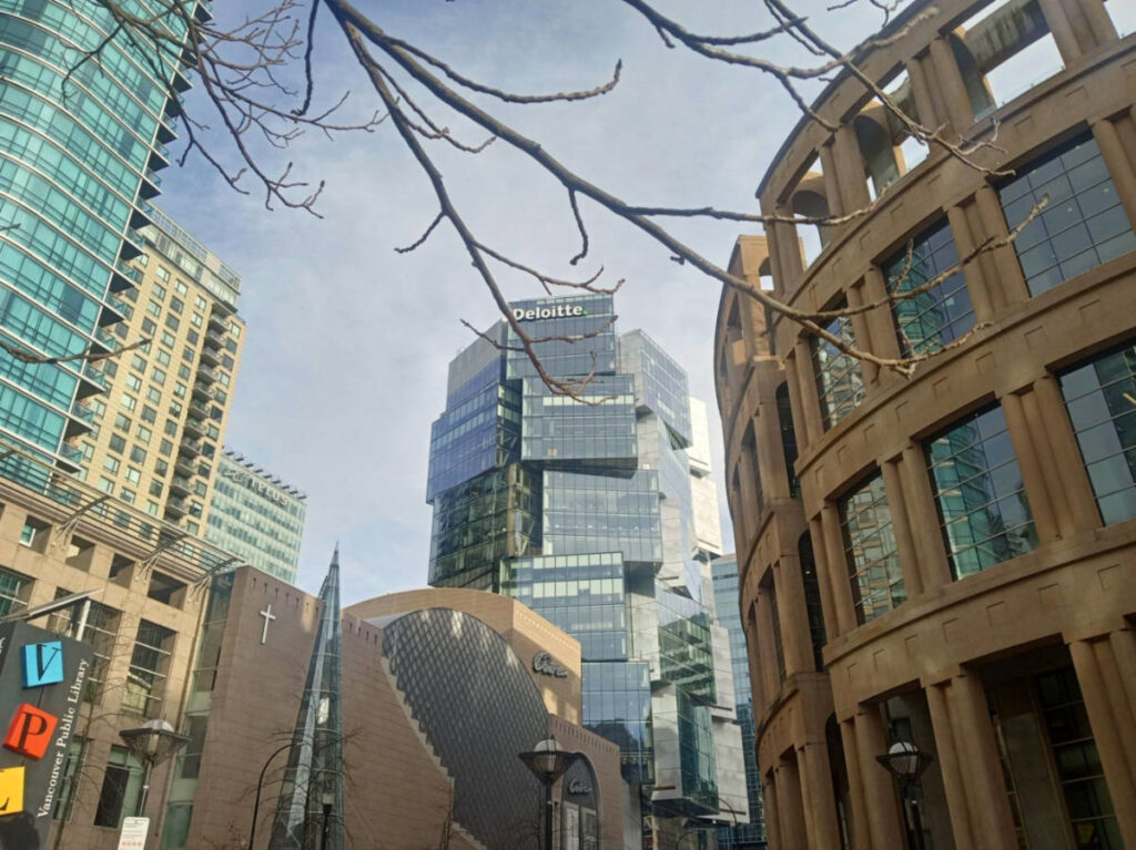 View of the unique buildings around Vancouver