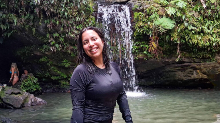 The author, Vanessa Ramos smiling for a photo during her trip at Rio Grande