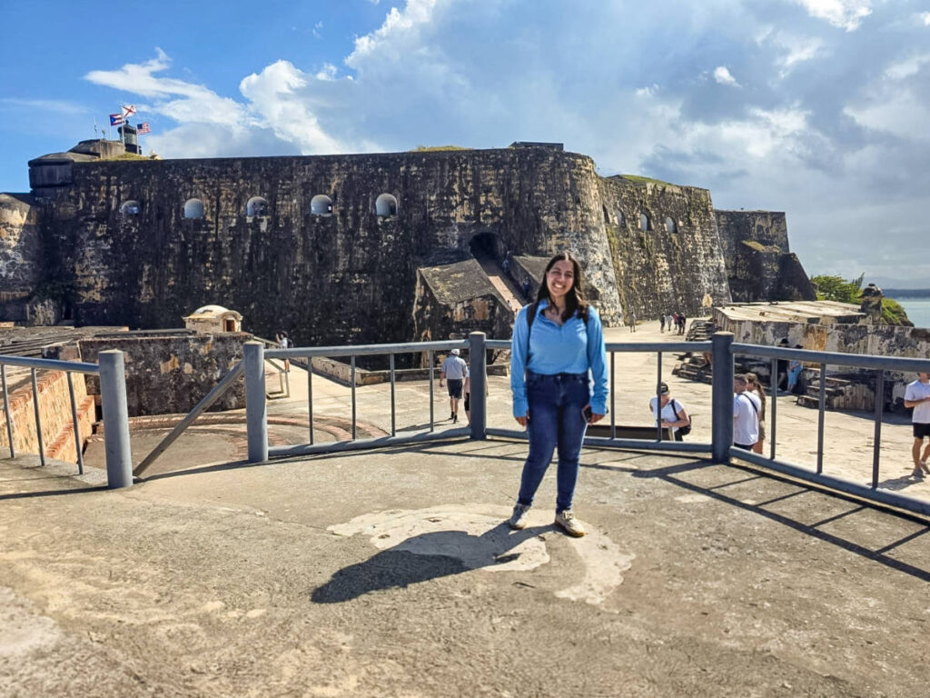 The author Vanessa Ramos, posing for a photo at Castillo San Felipe del Morro