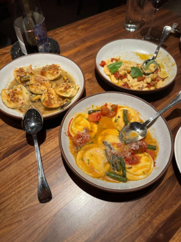 A variety of pasta dishes