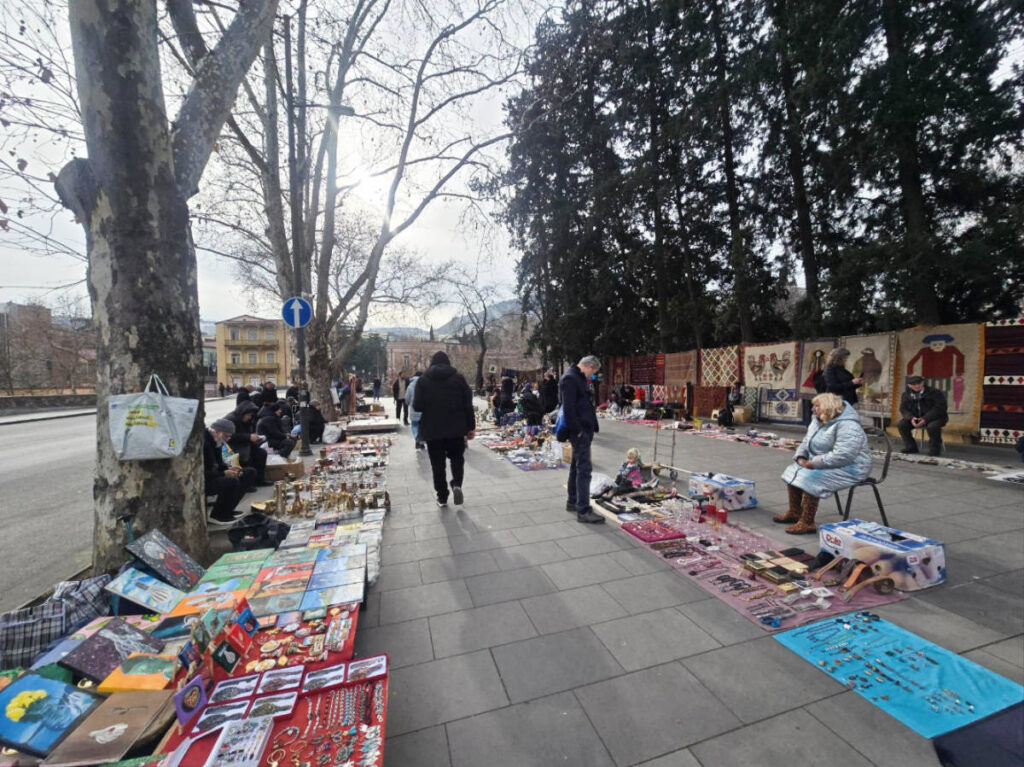 View of vendors selling different kind of things at the Dry Bridge Market