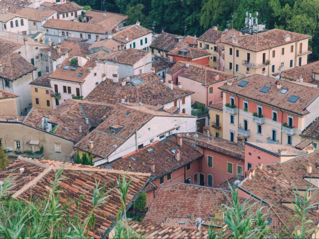 Overlooking view of a street in Verona