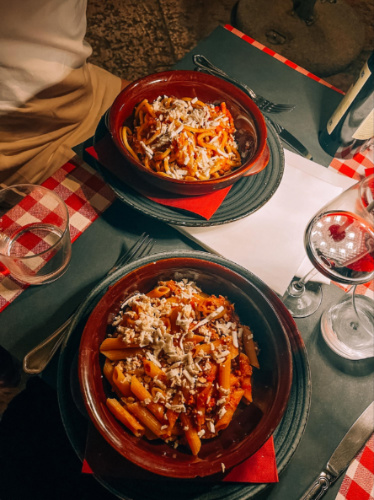 Two plates with Veronese pasta from Romantic Adige River Dinner