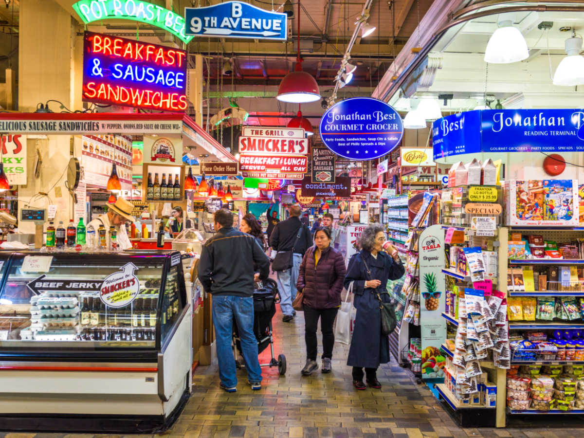 View of the people walking around the vibrant historical market