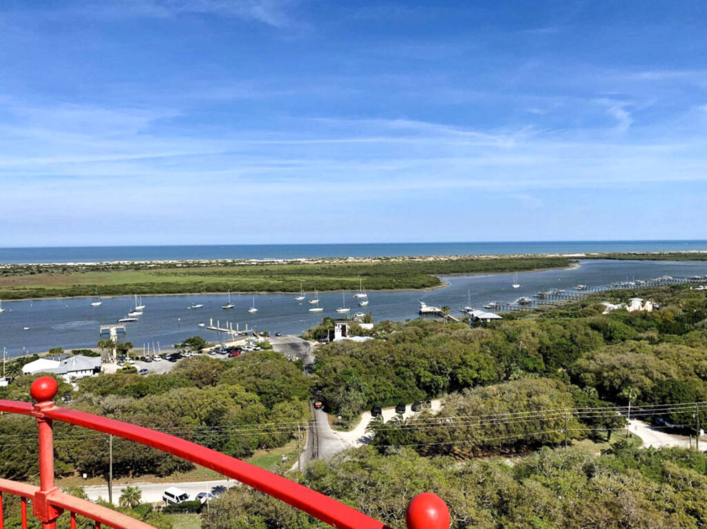 A scenic ocean view from St. Augustine Lighthouse on a clear day