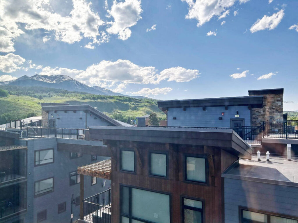 View of the mountain from the upper level in Hotel Indigo