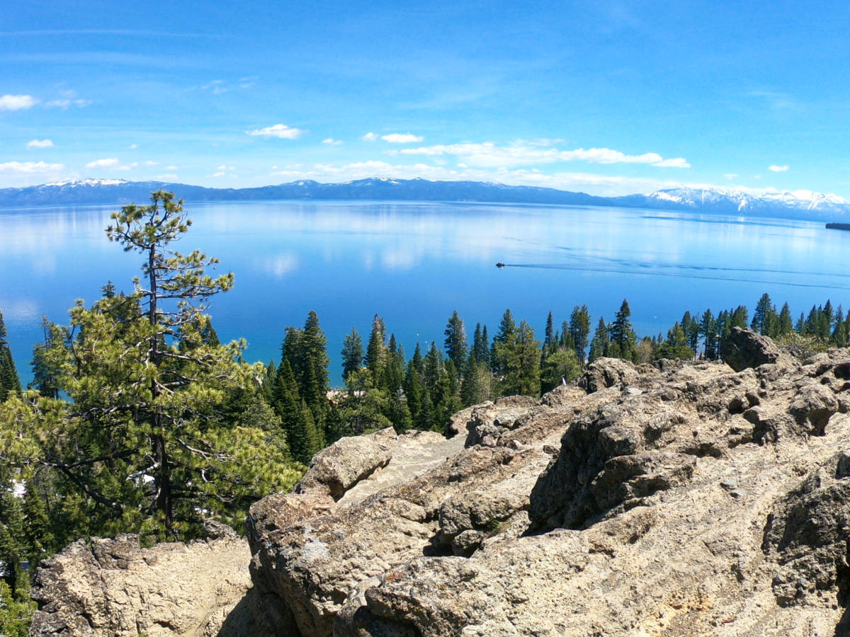 Overlooking view of the Lake Tahoe from Eagle Rock Hiking Trail