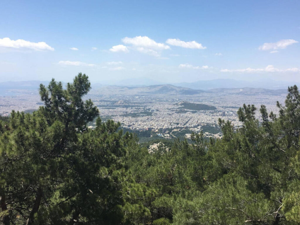 Overlooking view of Athens from Mount Hymettus
