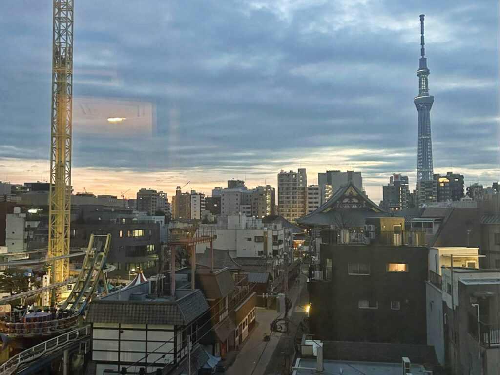 View of the outside from a hotel room in Onyado Nono Asakusa Natural Hot Spring