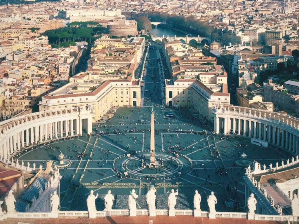 Overlooking view of the city of Rome from the top of St. Peter’s Basilica