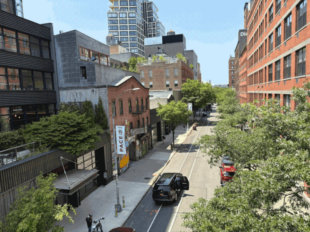 View of the street from The High Line