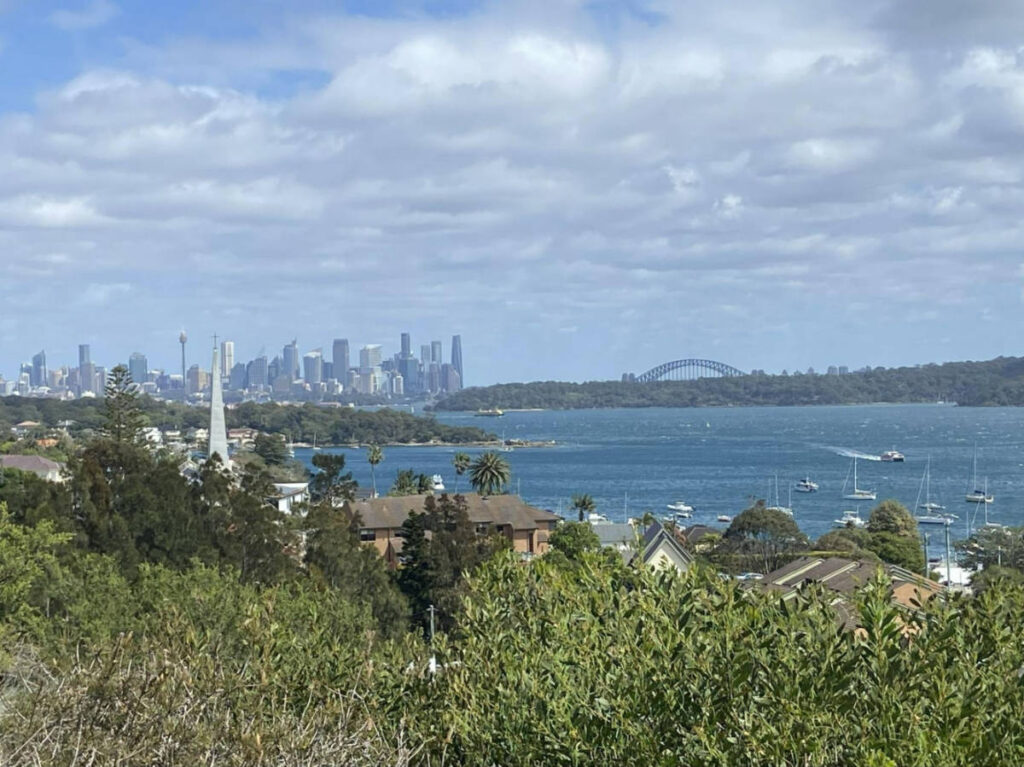 Panoramic view of the skyline and the Watsons Bay