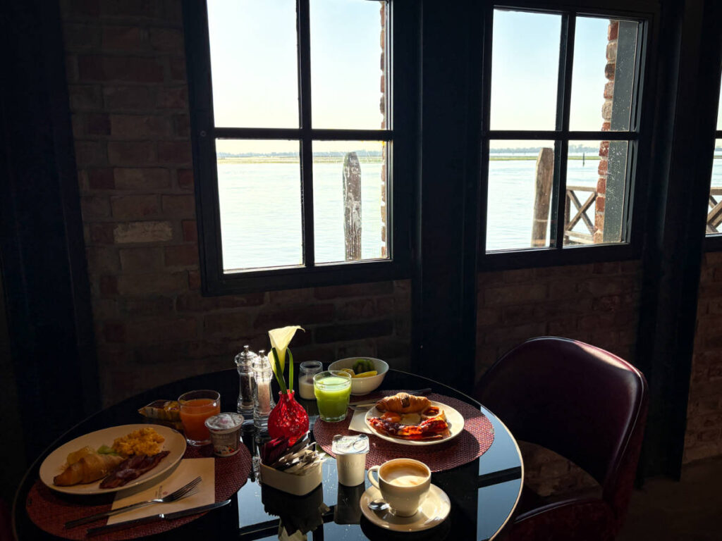 View of the water from the breakfast table by the window