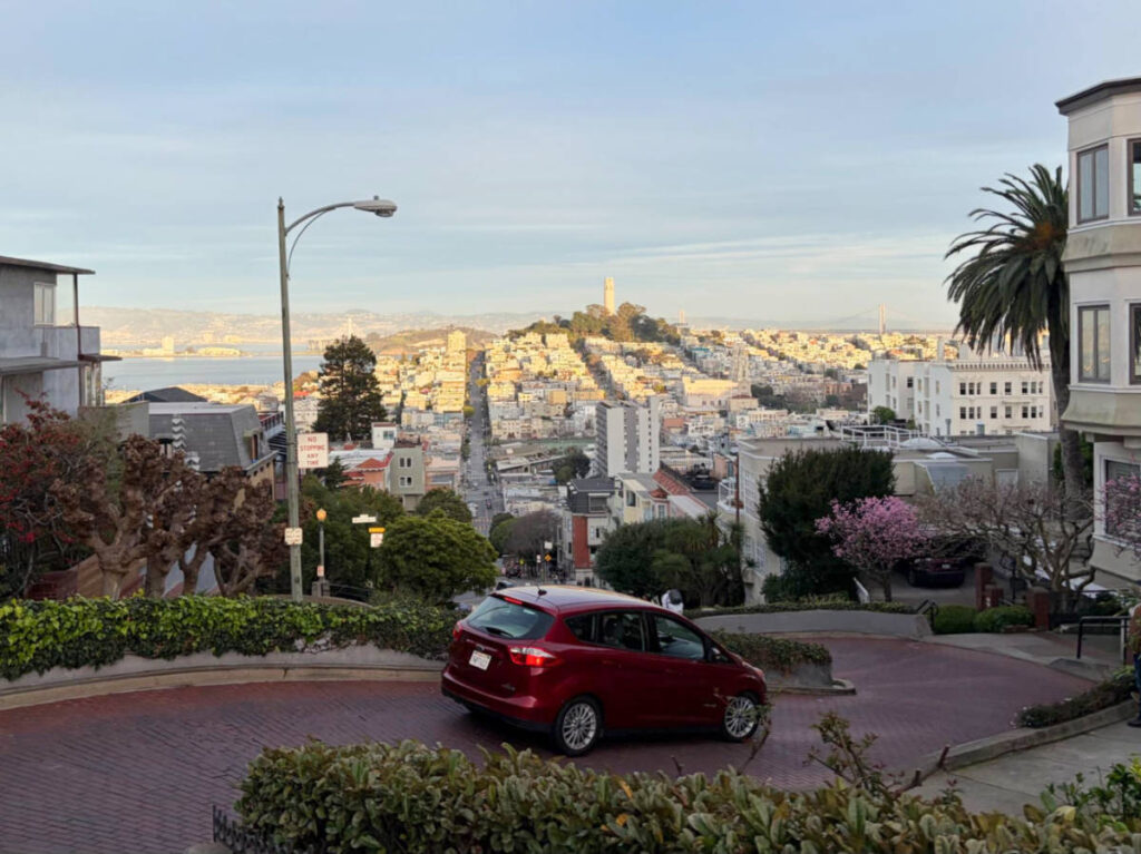 Overlooking view of the city from the Lombard Street