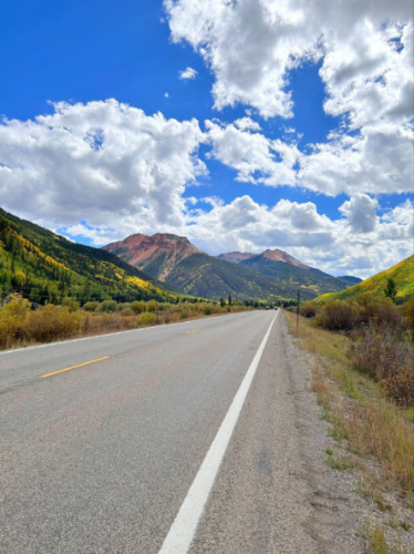 Scenic view of the Million Dollar Highway from the road