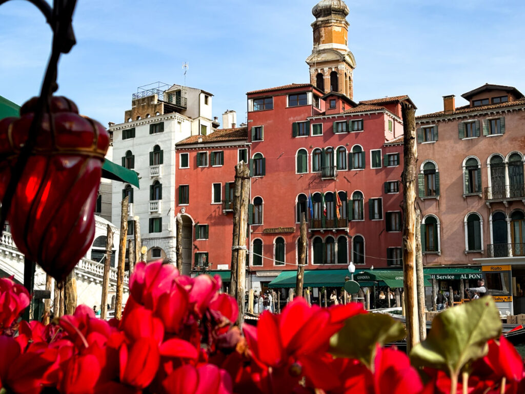 View of Hotel Rialto seen from across the Grand Canal